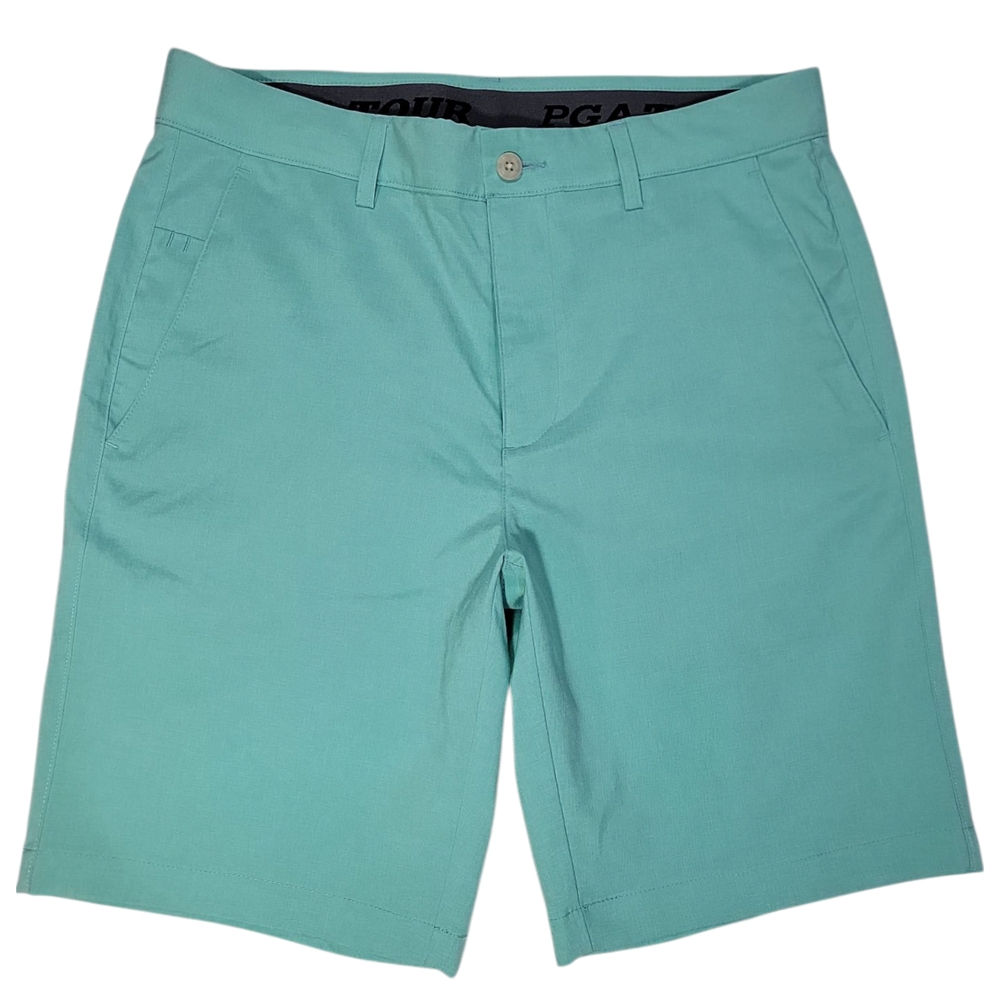 NEW!! PGA Tour Men's Flat-Front 9" Athletic Stretch Shorts With Pockets • 30W